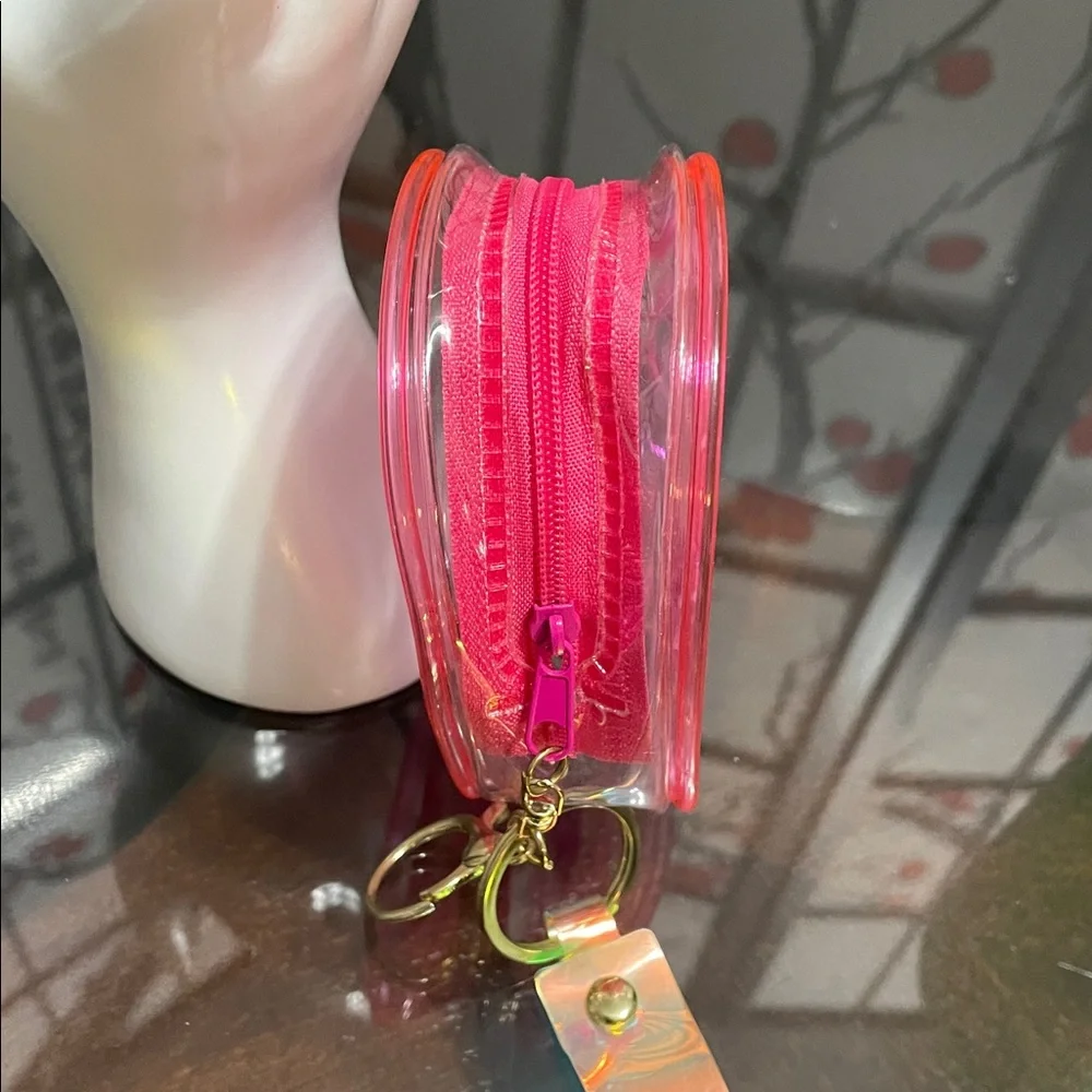 Pink Kids Mini Coin Purse wristlet with Bunny Drummer Design